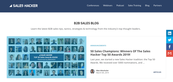Sales Acceleration B2B Blog Sales Hacker